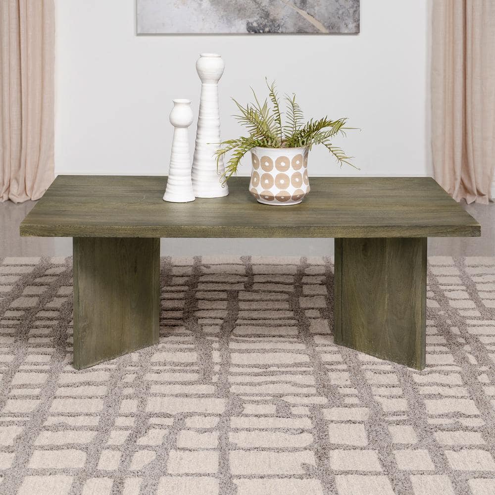 Andando Rustic Brown Solid Wood Rectangular Coffee Table