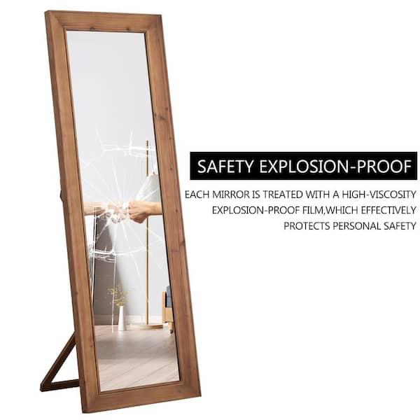 Lumioca Brown 21 in. W x 64 in. H Rectangle Solid Wood Full Length