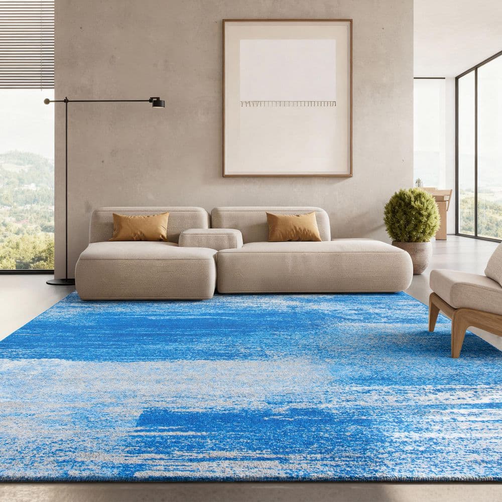SAFAVIEH Adirondack Silver/Blue 8 ft. x 10 ft. Solid Area Rug