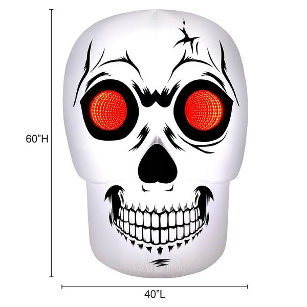 DimMoire Baby Skull BIG T【White】 Airflowz 60 in. Infinity Mirror Skull Halloween Inflatable
