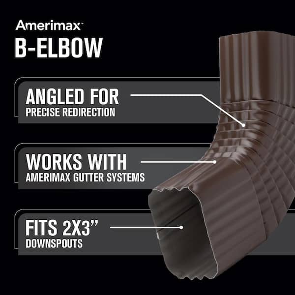 2 in. x 3 in. Brown Aluminum Downspout B-Elbow