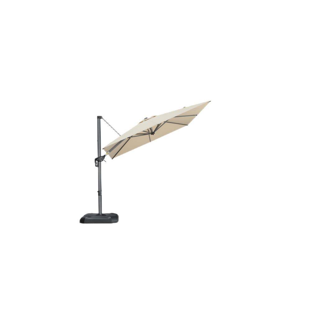 10 ft. Square Aluminum Cantilever Sun Umbrella Offset 360° Rotation Patio Umbrella in Beige price history on PriceWatchPro