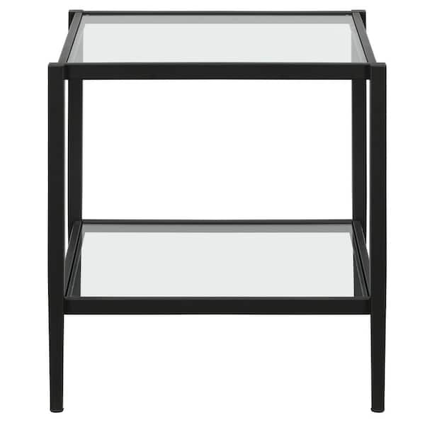 Meyer&Cross Hera 20 in. Blackened Bronze Square Glass Top End Table