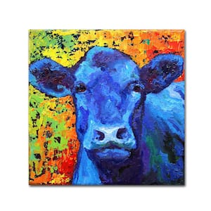 24 in. x 24 in. "Blue Cow" by Marion Rose Printed Canvas Wall Art