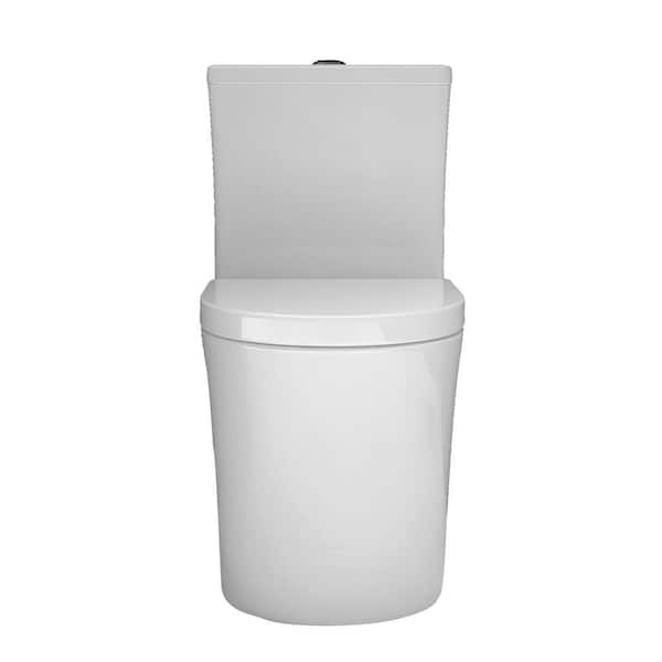 cadeninc 1-Piece 0.8/1.6 GPF Dual Flush Round Toilet in White Seat Included