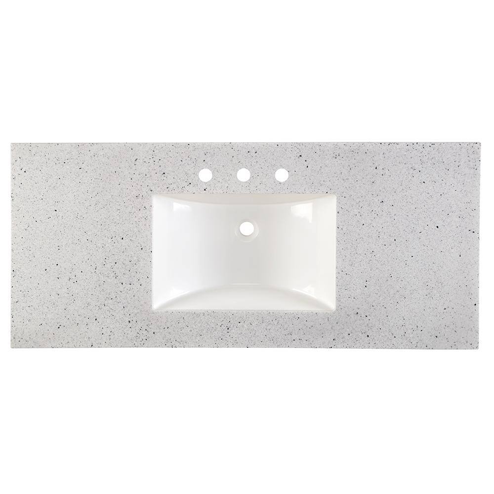 Home Decorators Collection 49 in. Solid Surface Vanity Top in Silver Ash with White Sink