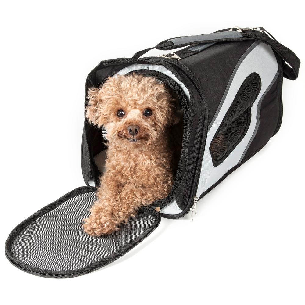 Large Black and White Airline Approved Soft Sided Pet Carrier