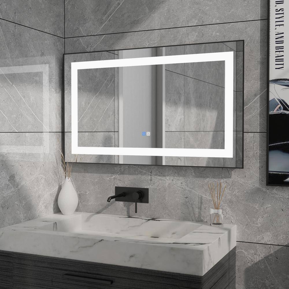 ANGELES HOME 40 in. x 24 in. Rectangular Aluminum Framed Wall Mount ...