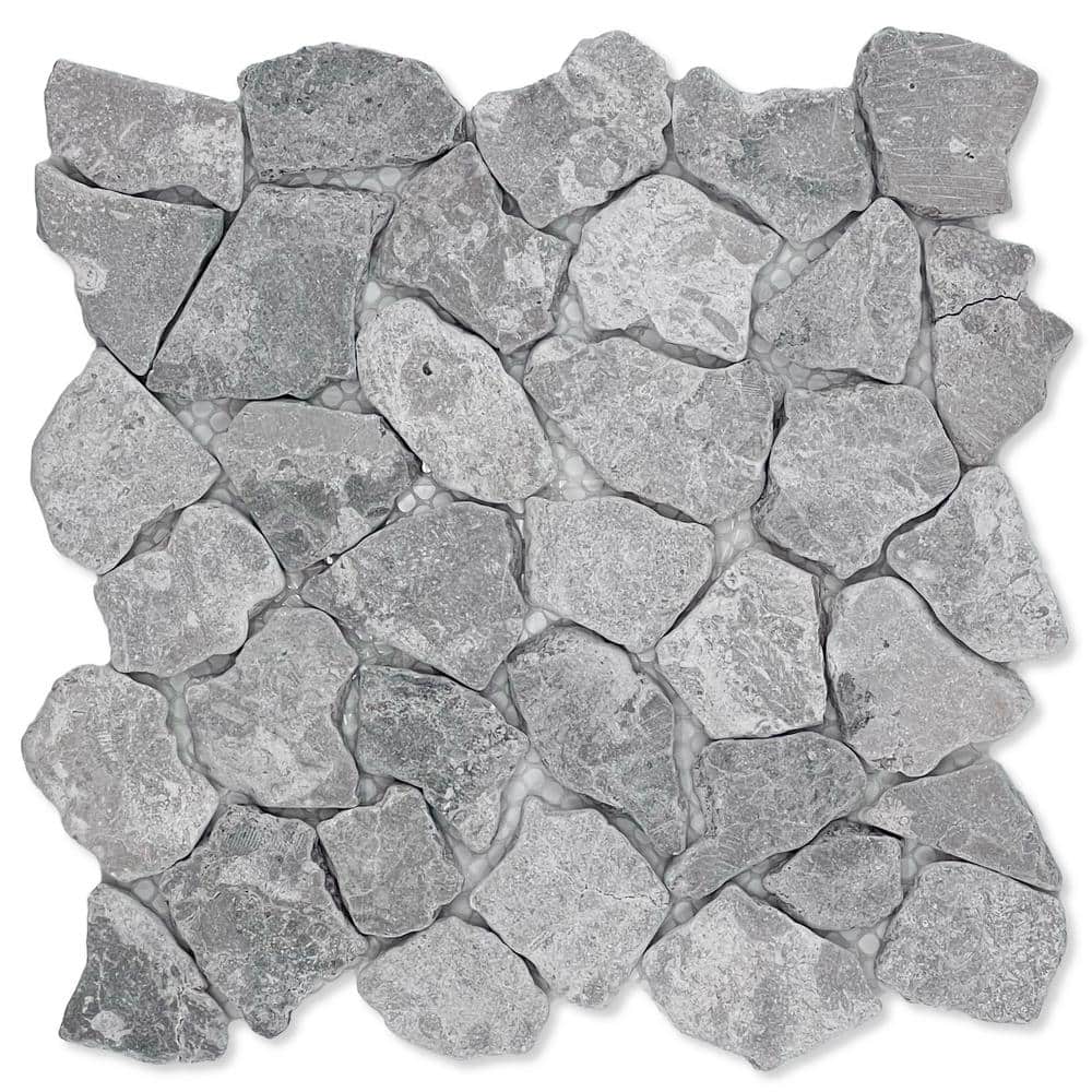 Fit Ash Grey 11 in. x 11 in. x 9.5 mm Indonesian Marble Mesh-Mounted Mosaic Tile (9.28 sq. ft./case) price history on PriceWatchPro