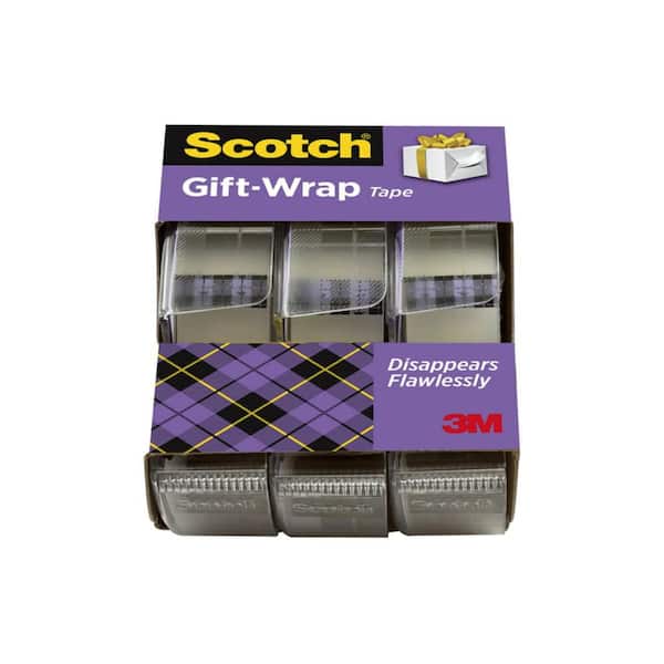 3/4 in. x 300 in. Clear Gift Wrap Tape (3-Pack)