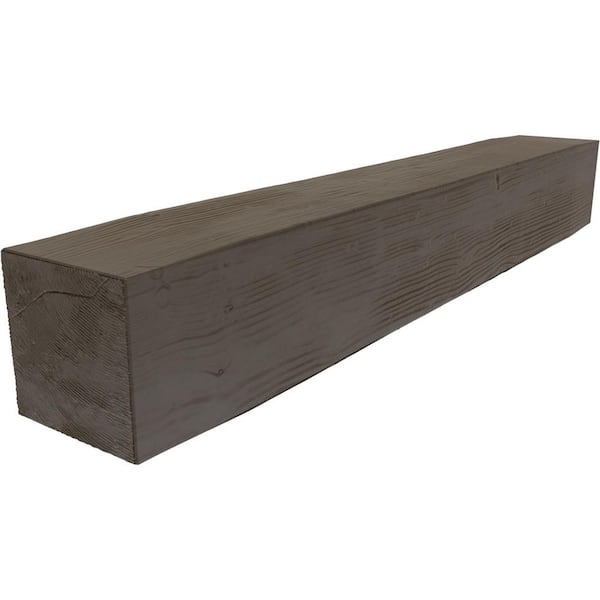 Ekena Millwork 6 in. x 10 in. x 3 ft. Sandblasted Faux Wood Beam Fireplace Mantel Natural Honey Dew