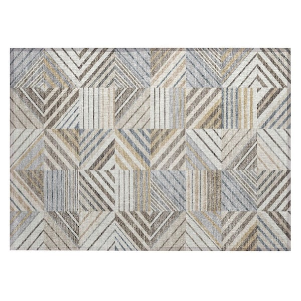 Chantille Machine Washable Indoor/Outdoor Abstract ACN2399 Ivory 2 ft. x 3 ft. Accent Rug