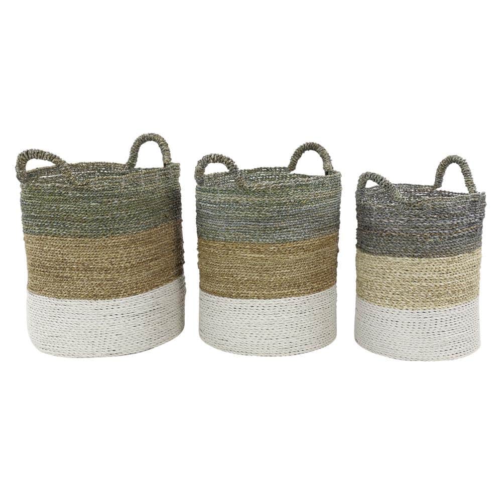Seagrass Woven Basket, Small Storage Basket Rectangular 17x12cm, Orange