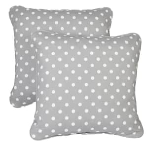 Ikat Dots Grey Square Outdoor Throw Pillow (2-Pack)