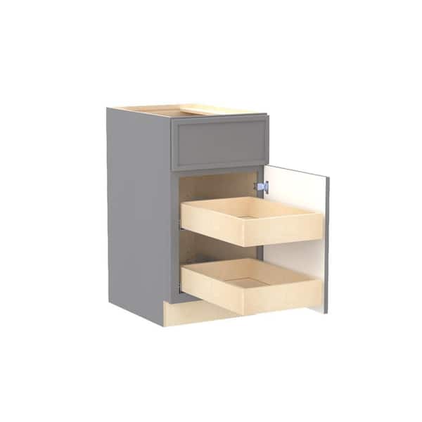 Franklin 18 in. W x 24 in. D x 34.5 in. H Assembled Plywood Base Kitchen Cabinet in Veiled Gray with 2ROT Soft Close RH