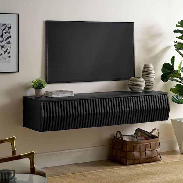 Vaughn 64 in. Wall Mounted TV Stand in Black