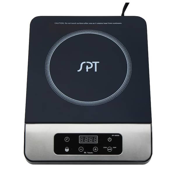 SPT 1650W 11 in. Induction Cooktop in Stainless Steel with 1 Element with 3.5L Stainless Steel Pot and Glass Lid