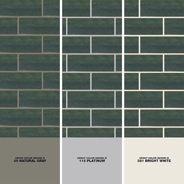 Typhoon Green 3 in. x 18 in. Subway Gloss Porcelain Wall and Floor Tile (10.76 sq. ft./Case)