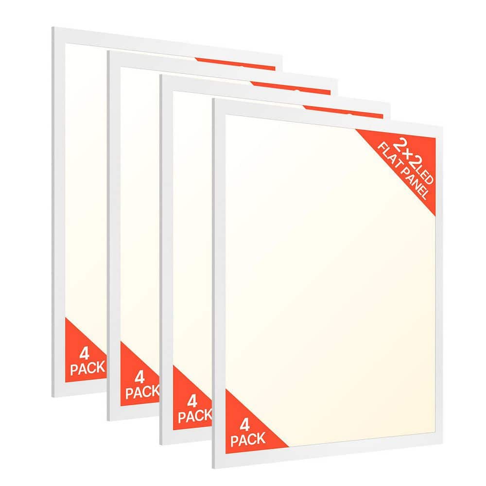 2 ft. x 2 ft. Integrated LED Flat Panel Light 5700 Lumens 3 CCT Selectable 0-10V Dimmable Drop Ceiling 4 Pack price history on PriceWatchPro