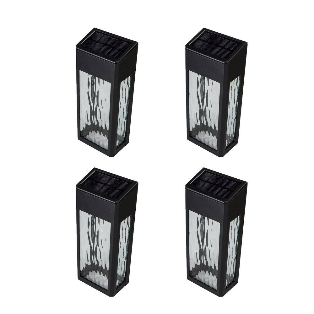 Lancaster 4 Lights Black Cast Aluminum Solar Integrated LED Outdoor Wall Mount Sconce 2700K (4-Pack) price history on PriceWatchPro