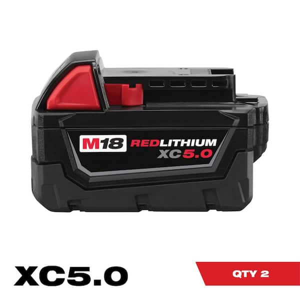 Milwaukee M18 REDLITHIUM XC5.0 Extended Capacity Battery 2 Pack for sale online