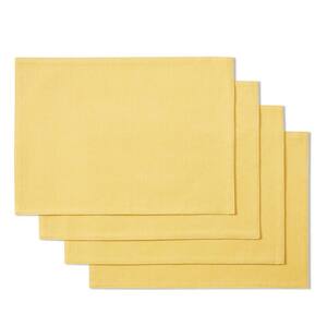 Margarita 13 in. W x 18 in. H Sunflower Yellow Cotton Reversible Placemat (Set of 4)