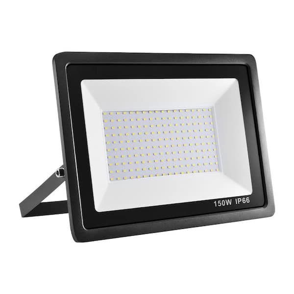 BOEKA ARCTURUS 150-Watt 110-Volt Black Integrated LED Outdoor Flood Light, Garage Light, Courtyard Light, Square Light, Cold White