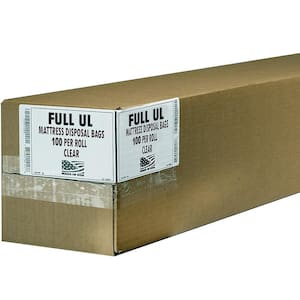 Full Size Mattress 2.5 Mil (eq) Clear Bags 65 in. x 90 in. Pack of 100 for Moving, Storage and Commercial