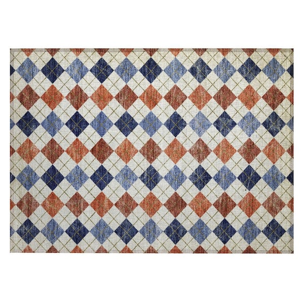 Chantille Machine Washable Indoor/Outdoor Abstract ACN2237 Orange 1 ft. 8 in. x 2 ft. 6 in. Accent Rug