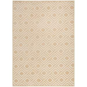 Casual Taupe 7 ft. x 9 ft. Checker Contemporary Area Rug