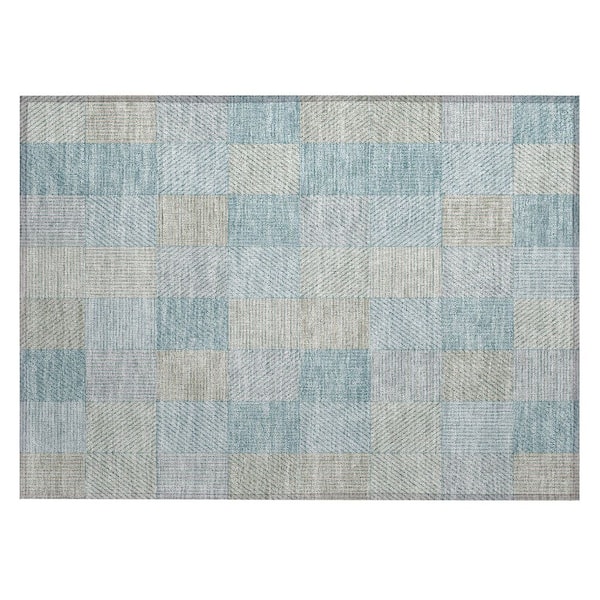 Chantille Machine Washable Indoor/Outdoor Abstract ACN3154 Teal 2 ft. x 3 ft. Accent Rug