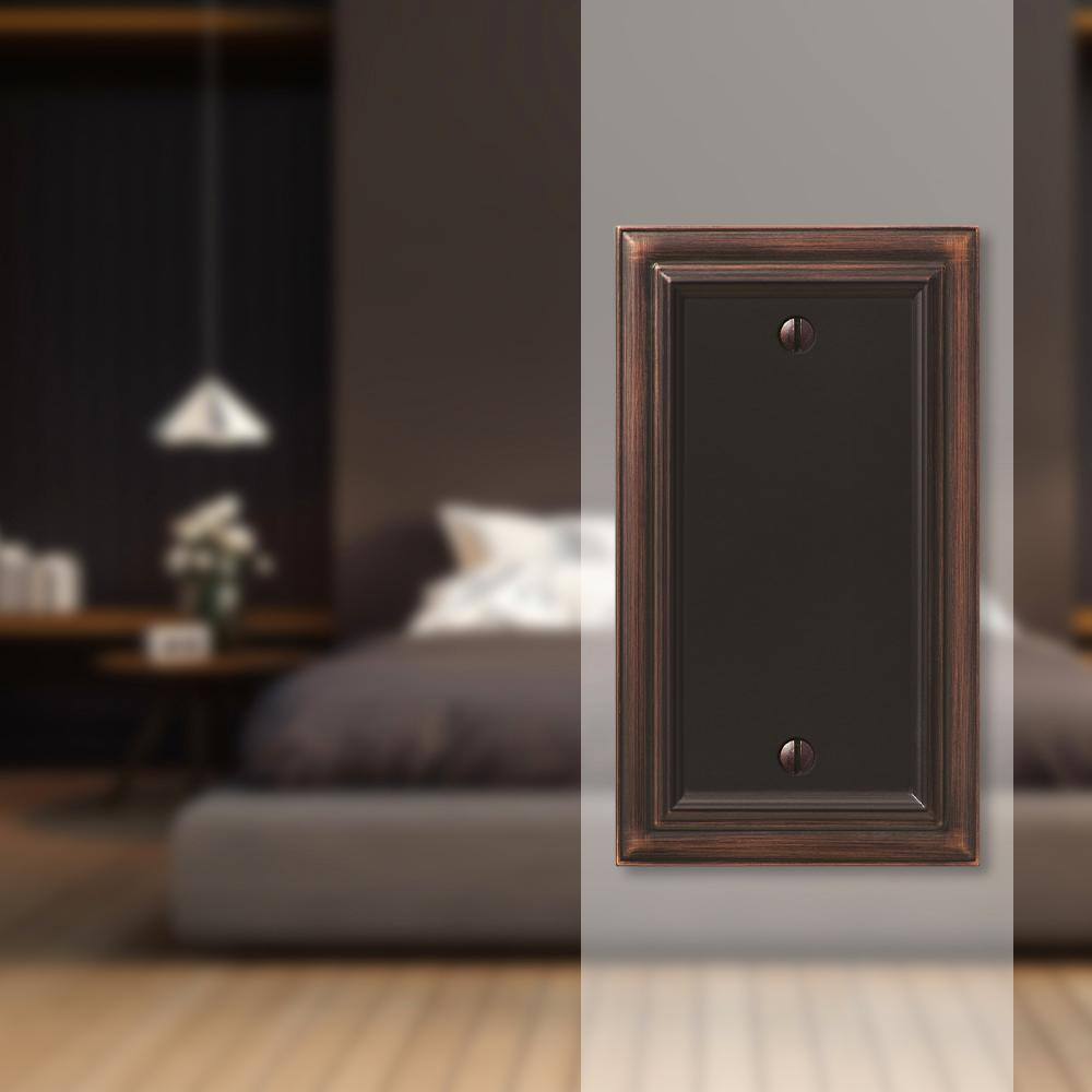 Continental Aged Bronze Cast Metal Single Blank Wallplate