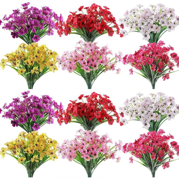Unbranded 13 in. Multi-Colored Indoor/Outdoor Artificial Flower 24 Bundles