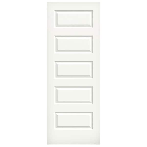 JELD-WEN 28 in. x 80 in. Rockport White Painted Smooth Molded Composite MDF Interior Door Slab