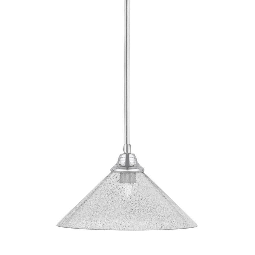 Sparta 100-Watt 1 Light Chrome Shaded Pendant Light with 16 in. Smoke Bubbl
