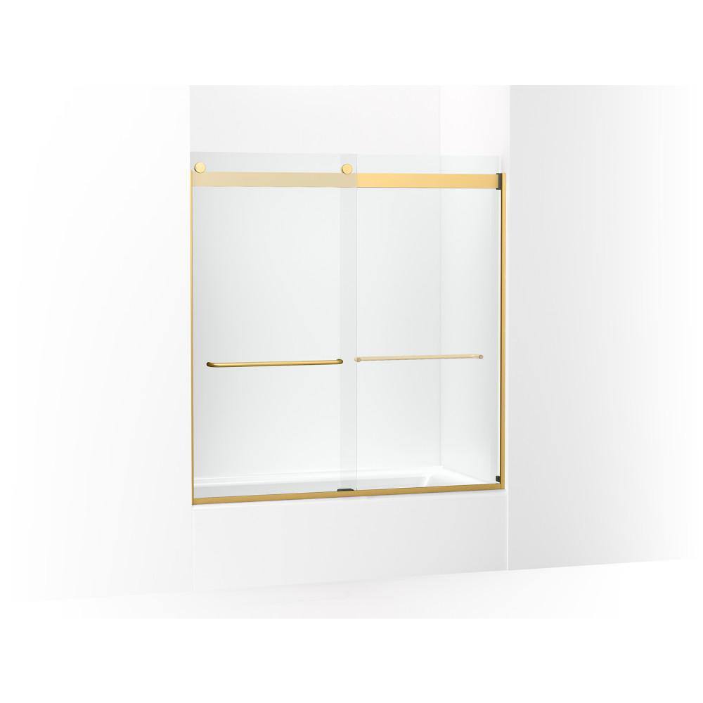 KOHLER Levity 56-60 in. W x 62 in. H Sliding Frameless Tub Door in ...