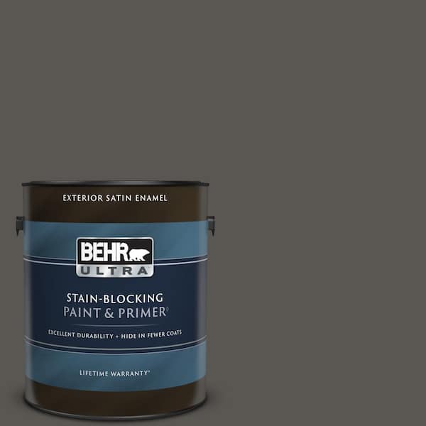 BEHR ULTRA 1 gal. #BXC-17 Dominant Gray Satin Enamel Exterior Paint & Primer