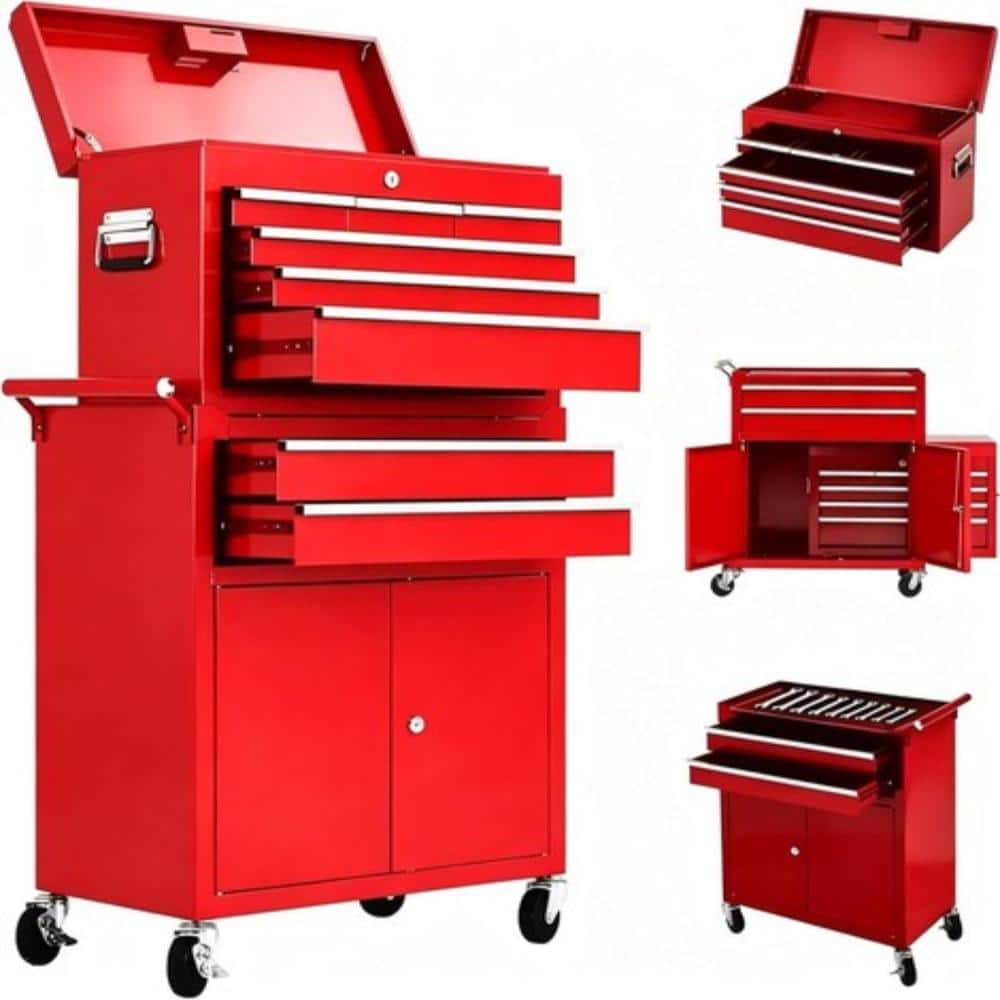 8 Drawer Tool Chest, Rolling Tool Box Cabinet on Wheels, Detachable Metal Tool Storage Organizer for Garage Workshop price history on PriceWatchPro