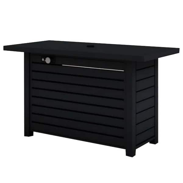 ToolCat 42 in. 50000 BTU Steel Propane Natural Gas Outdoor Fire Pit Table with Lid, Black