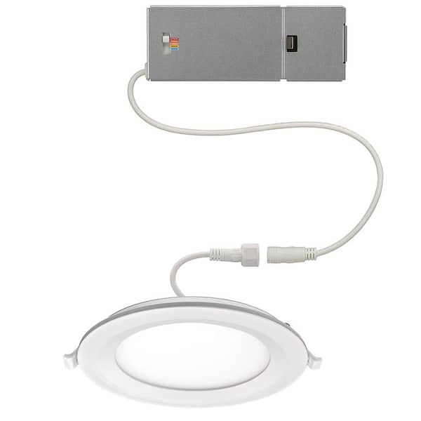 ETI LIGHTING 6 in. Canless Integrated LED Recessed Light Trim w/ Night Light 650lm Adjustable CCT New Construction Remodel (12-Pack)