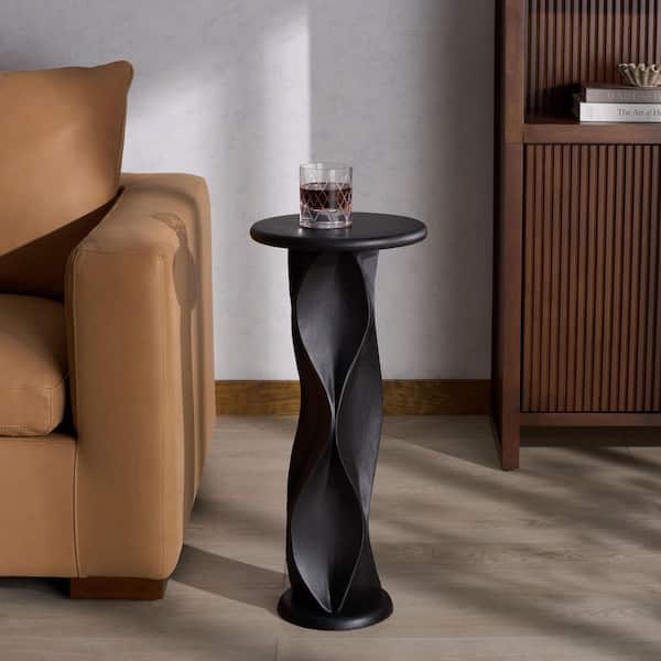 Zaylyn 11.8 in. Black Specialty Metal Top End Table
