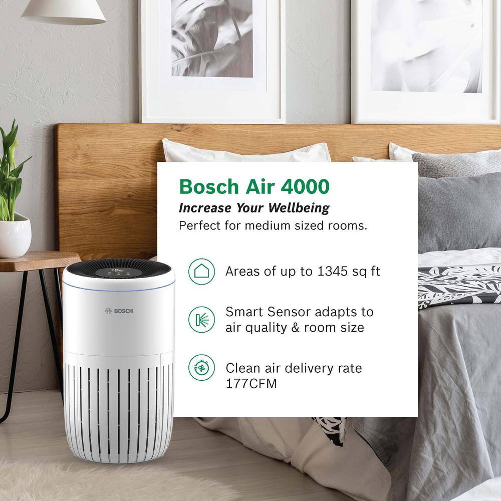 Bosch White HEPA Air Purifier with Odor Absorbing Filter