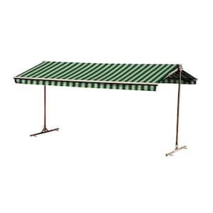 16 ft. Oasis Freestanding Motorized Retractable Awning (120 in. Projection) with Remote in Garden Green