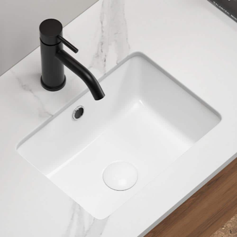 16 in.W x 12.D Milk White Ceramic Rectangular Undermount Bath Vessel Sink with Deep Basin,Easy-Clean price history on PriceWatchPro