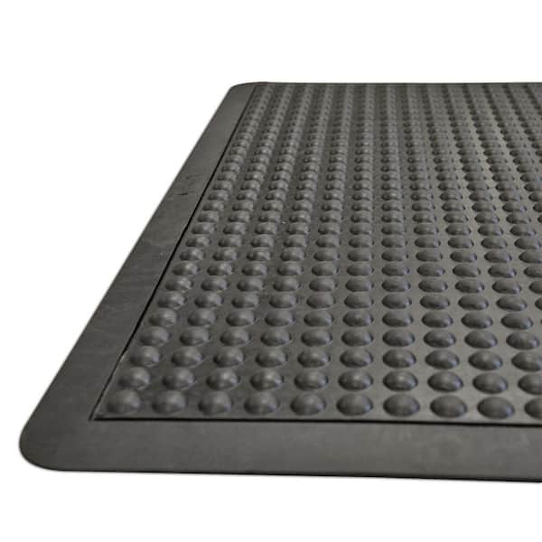 Envelor All Purpose Drainage Anti Fatigue Rubber Floor Mat, 36 x 60 - Black