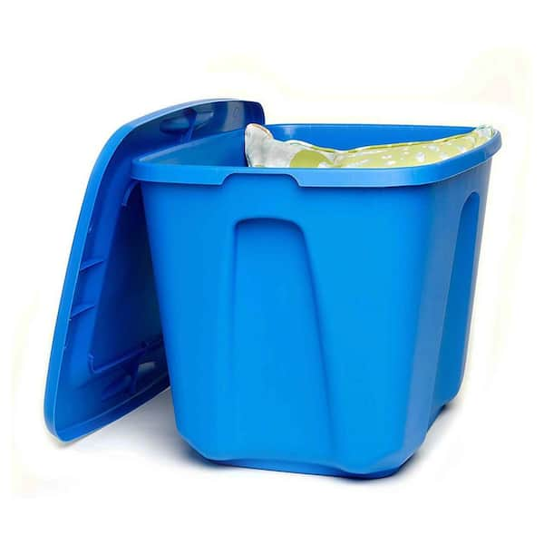 HOMZ 18 gal. Plastic Storage Bin, 8-Pack, Blue - Yahoo Shopping