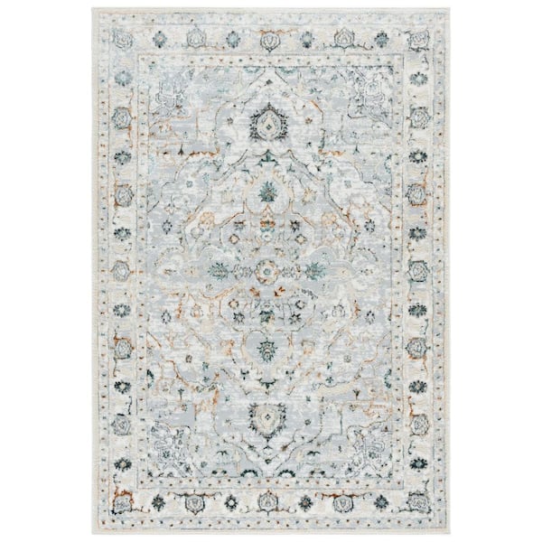 SAFAVIEH Alenia 5 ft. x 8 ft. Gray/Beige Gold Floral Medallion Area Rug