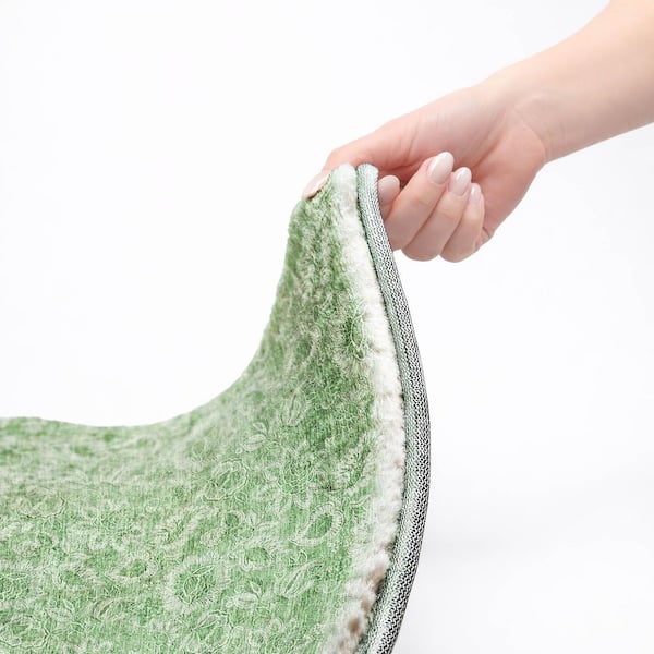 Dream Shag Premium Machine Washable Abstract ADS662 Green 2 ft. x 7 ft. Runner Rug