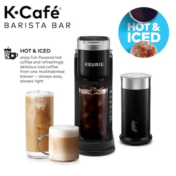 Keurig - Cafe Barista Bar Single Serve Cup Black Coffee Maker with frother