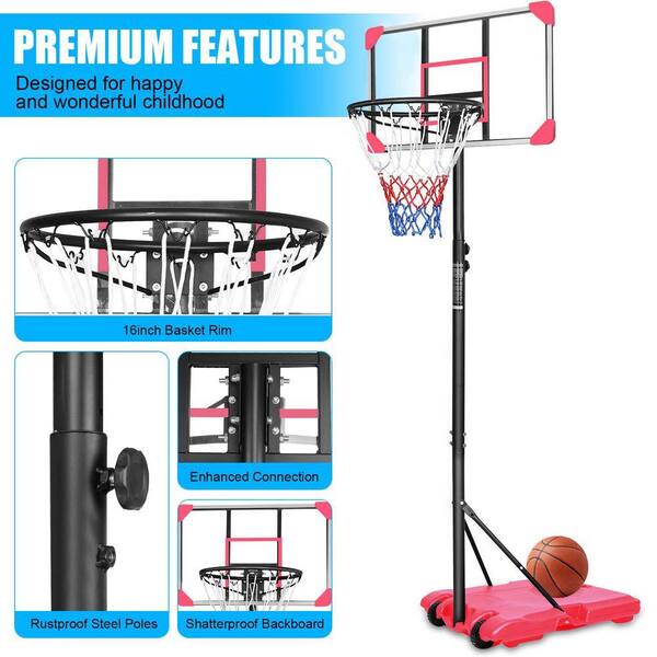 Otryad 28 in. Backboard Portable Basketball Goal System with